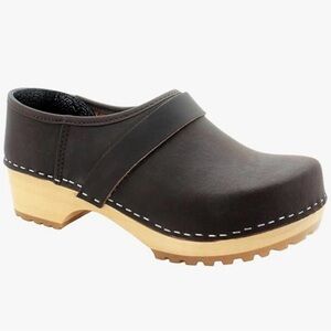 Elegant Dark Brown Leather Mules